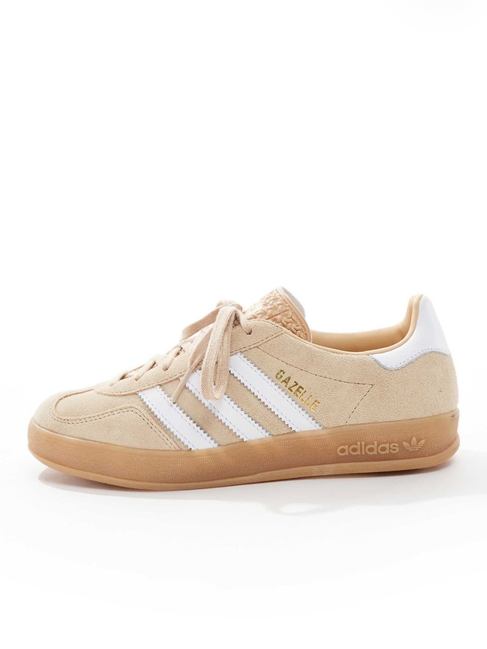 Adidas Gazelle Suede Sneaker in Beige & White